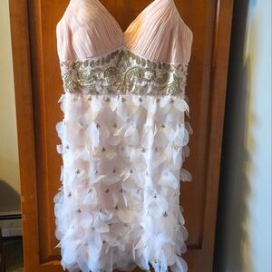 Pink beaded le chateau prom formal dress